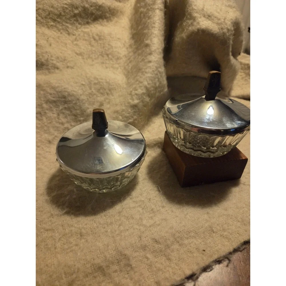 Vintage kromex serving tray/candy dish Set Of Two. Cottagecore Granny Trinket